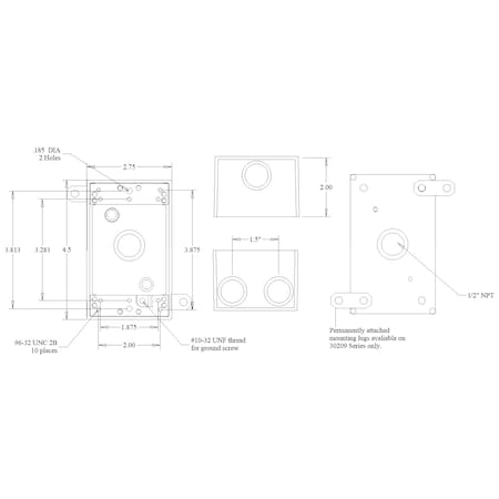 Mulberry Electrical Box, 18 cu in, Outlet Box Type, 1 Gang, Aluminum 30207